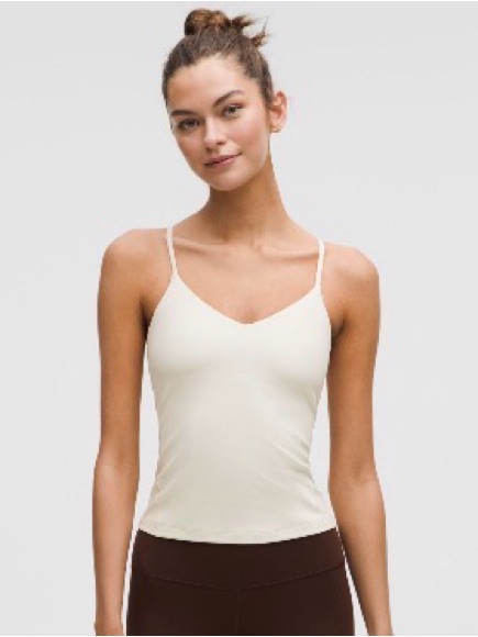 Lululemon Athletica Align Waist Length Cami Tank Top A/B Cup Light Ivory Size 8